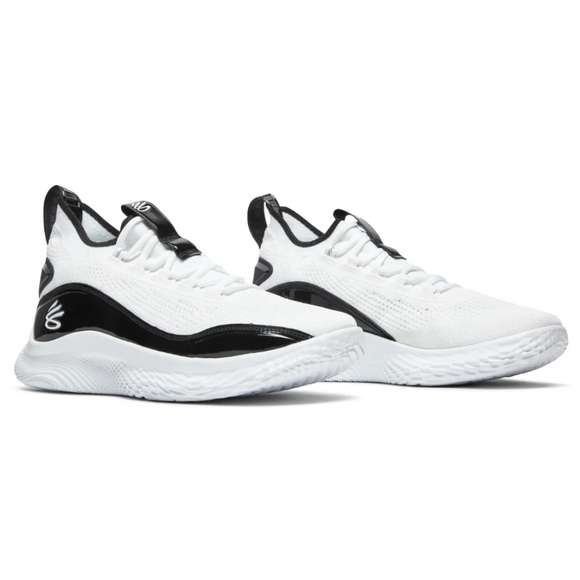 Under Armour Curry Flow 8 Basketball Shoes Size 9.5 White Black 3024785-111 EUC